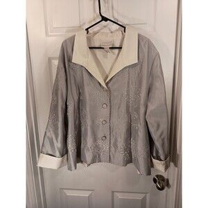 Draper's & Damon's Dressy Jacket Plus Size 3X Gray